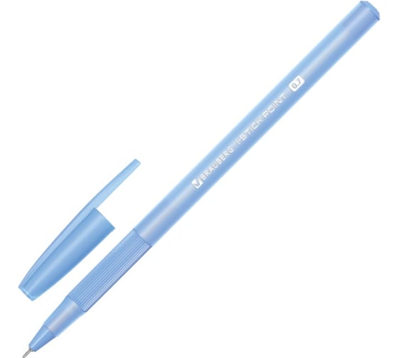 Изображение товара Ручка шариковая с грипом BRAUBERG i-STICK POINT LIGHT BLUE, синяя, 50 шт., узел 0.7мм, линия 0.35мм 144383