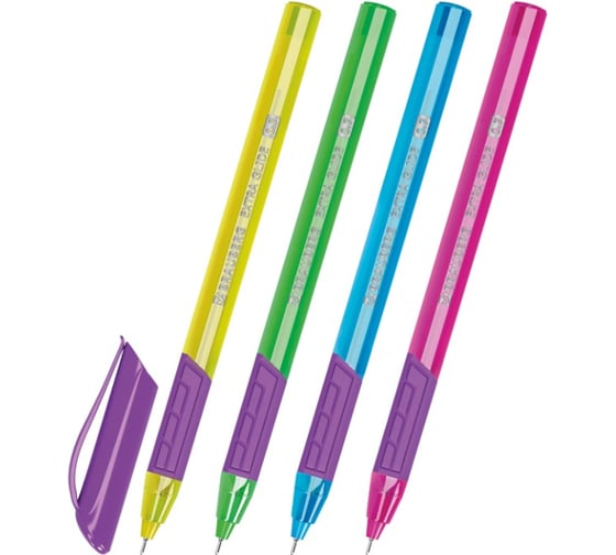 Изображение товара Ручка шариковая масляная с грипом BRAUBERG Extra Glide GT Color, синяя, 12 шт., линия 0,5мм, 144264