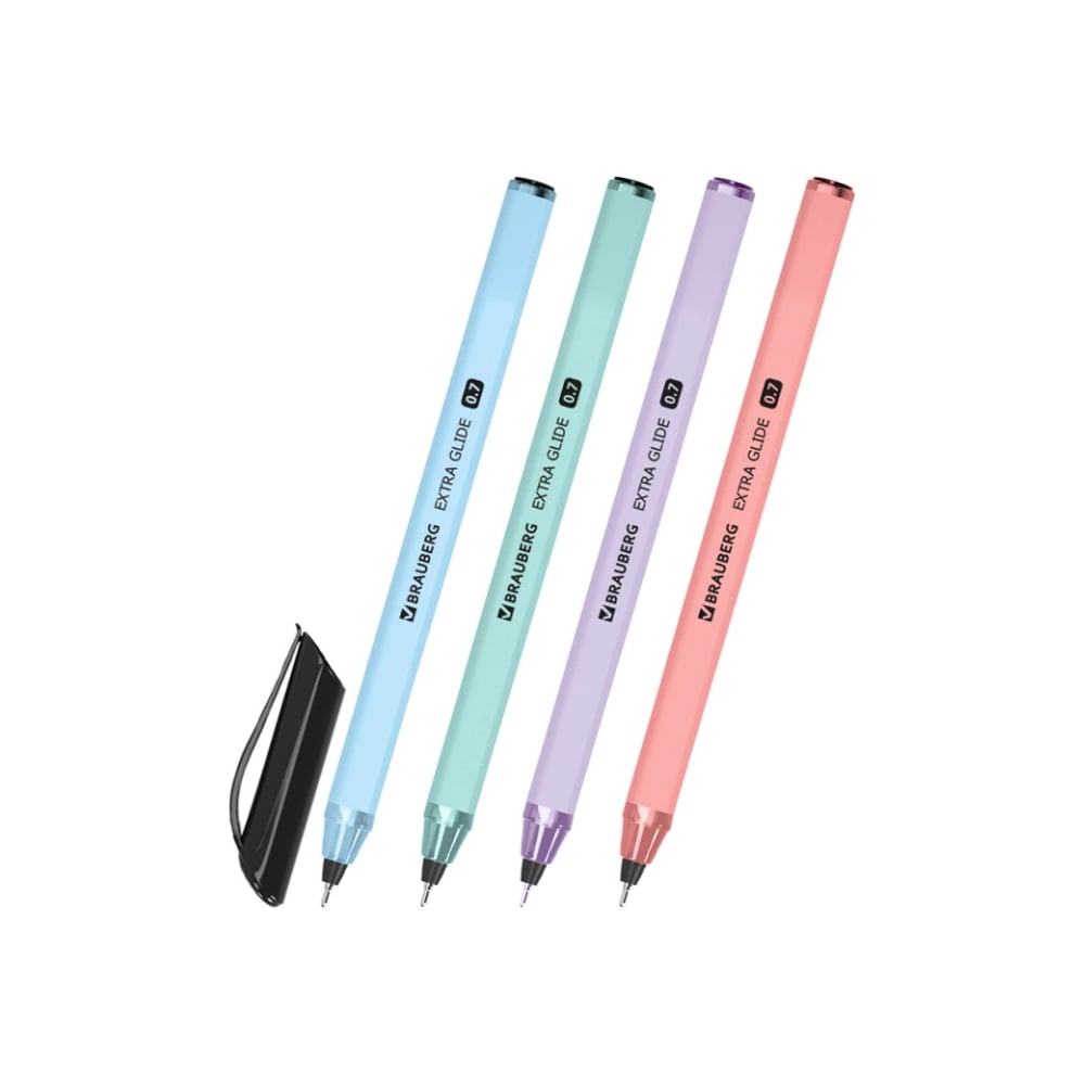 Изображение товара Ручка шариковая масляная BRAUBERG Extra Glide Softy EL 12 шт синяя