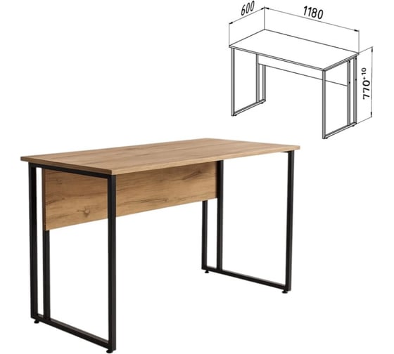Изображение товара Стол офисный BRABIX SMART CD-019, ш1180*г600*в770мм, ЛОФТ, металл/ЛДСП бунратти, 641948