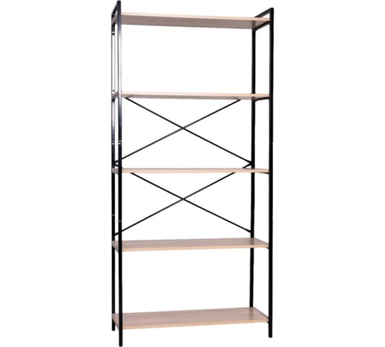 Изображение товара Стеллаж офисный BRABIX SMART SH-004, ш904*г360*в1950мм, ЛОФТ, 5 полок, металл/ЛДСП ясень шимо светлый, 641943