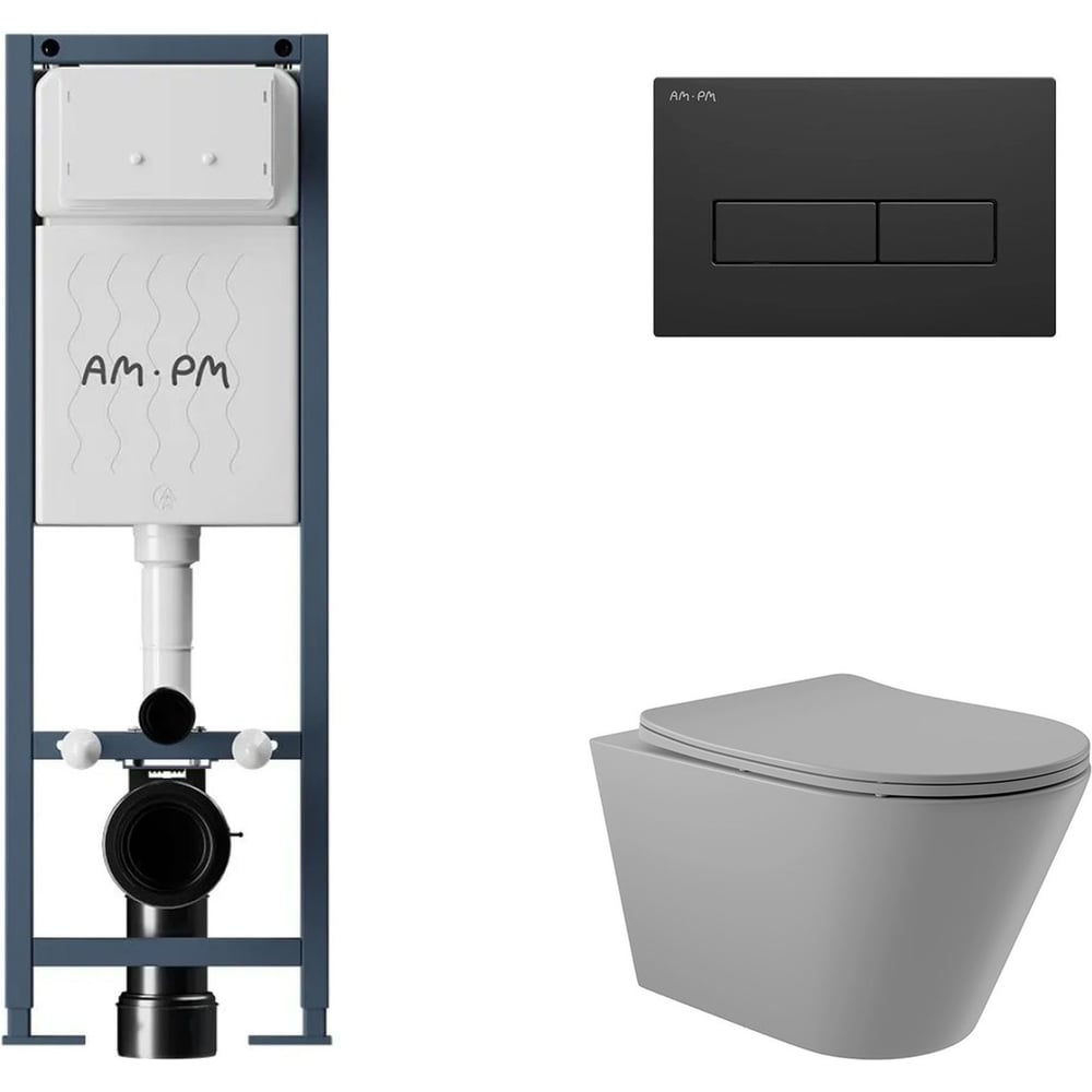 Изображение товара Комплект для унитаза подвесного со смывом и инсталляцией AM.PM ErgoFit