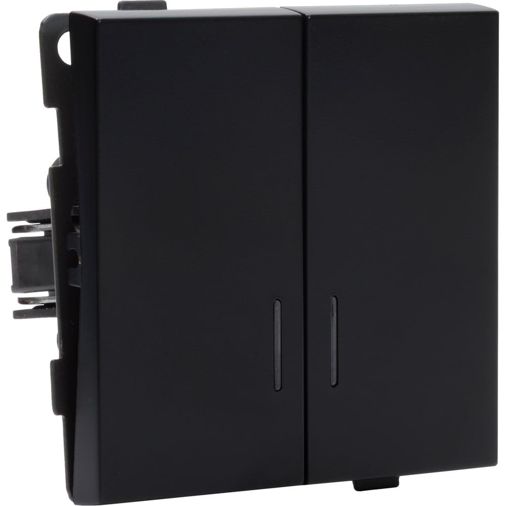 Изображение товара Двухклавишный выключатель с индикацией ALTECH ENCORE 2SIV скрытого монтажа черный