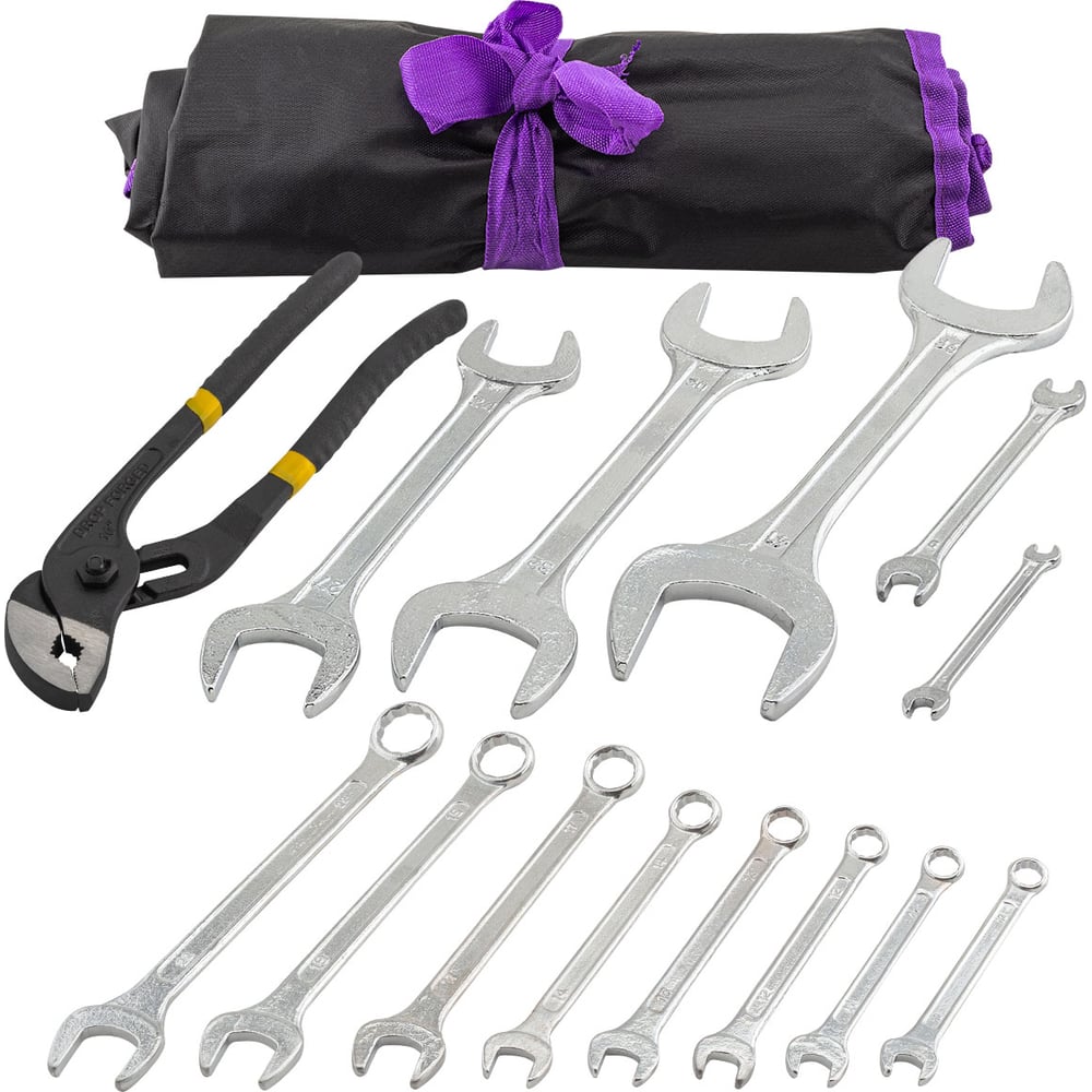 Изображение товара Набор ключей комбинированных и рожковых Помощник 12 + 2 предмета