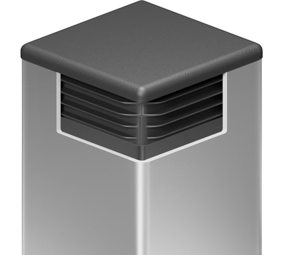 Изображение товара Заглушка пластиковая Миниворкс квадратная 100х100, практичная, стенка 1.2-5.0 мм, цвет черный –  (10 шт.) 100-100ПЧС