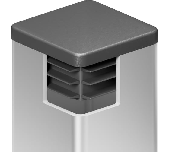 Изображение товара Заглушка пластиковая Миниворкс квадратная 40х40, практичная, стенка 1.0-4.0 мм, цвет красный –  (20 шт.) 40-40ПКС