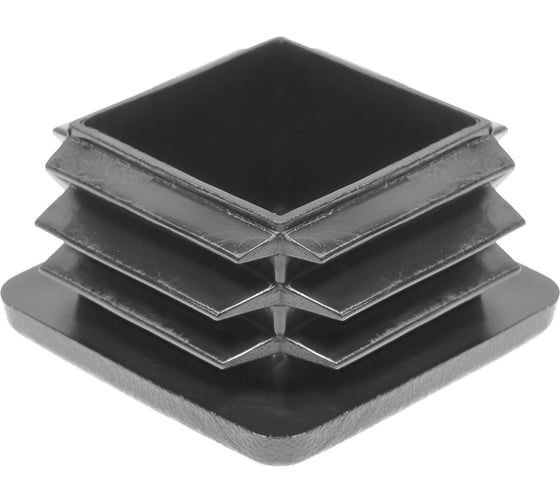 Изображение товара Заглушка пластиковая Миниворкс квадратная 40х40, практичная, стенка 1.0-4.0 мм, цвет серый –  (20 шт.) 40-40ПСС