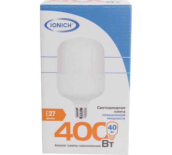 Изображение товара Светодиодная лампа IONICH высокой мощности ILED-SMD5730-Т120-40Вт-3600Лм-220В-6500К-E27 1618