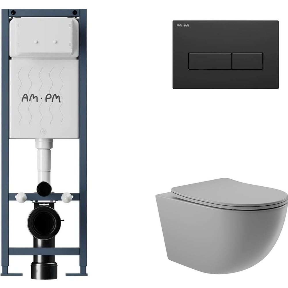 Изображение товара Комплект для инсталляции и унитаз AM.PM ErgoFit с биде и Soft-Close