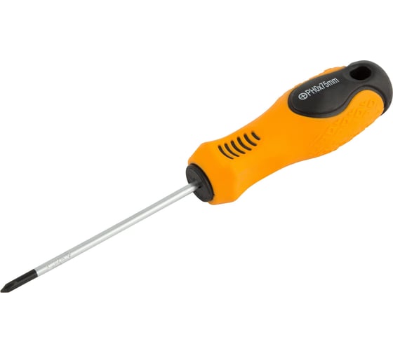 Изображение товара Крестообразная отвертка PARK PH0х75 мм двухкомпонентная рукоятка серия Standart 008393 8393