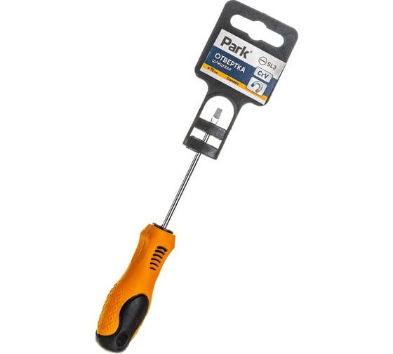 Изображение товара Шлицевая отвертка PARK SL3х75 мм двухкомпонентная рукоятка 008406