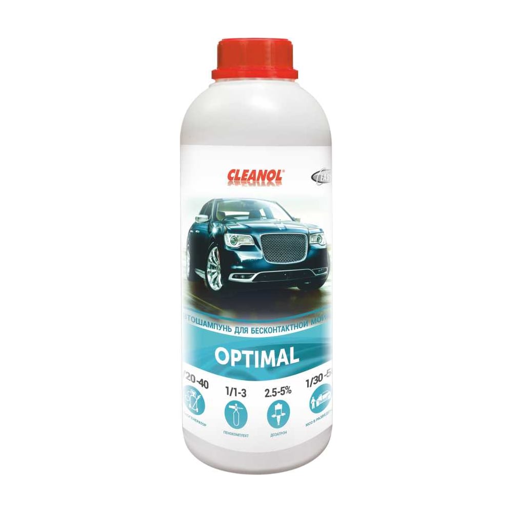 Изображение товара Автошампунь для бесконтактной мойки Cleanol Optimal 1 литр концентрат без отдушки