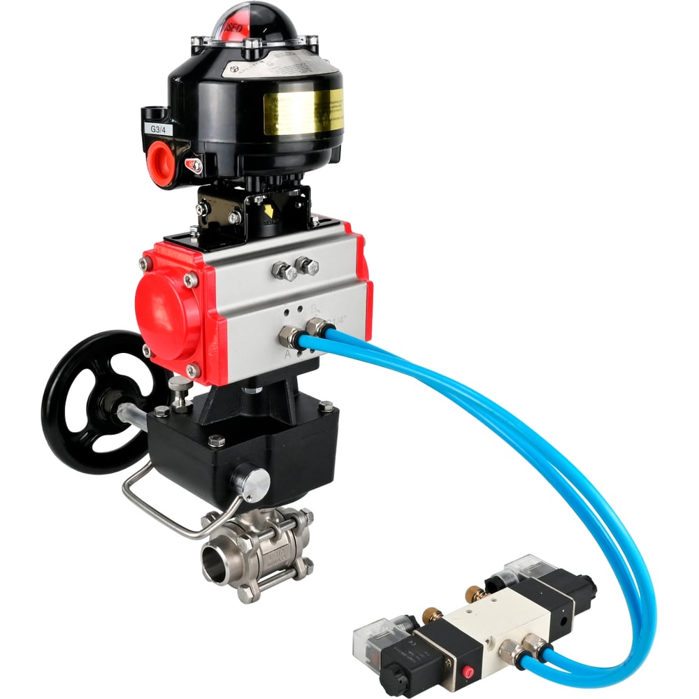 Изображение товара Кран шаровой КШПП 316.200 ISO Ду80 Ру25 из нержавеющей стали для воды и пар