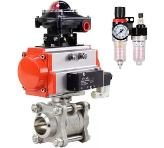 Изображение товара Кран шаровой КШПП 316.200-ISO Ду10 Ру63, пневмопривод SA-065, пневмораспределитель 220VAC, БКВ LSB-210, БПВ DN.ru D160-75015