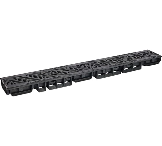 Изображение товара Лоток водоотводный пластиковый AQUADRENAG ЛВП Classic AQD DN100 H58 с решеткой пластиковой черной Q1058-PFB