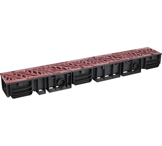 Изображение товара Лоток водоотводный пластиковый AQUADRENAG ЛВП Classic DN100 H100 с решеткой пластиковой коричневой Q10100-PFBr