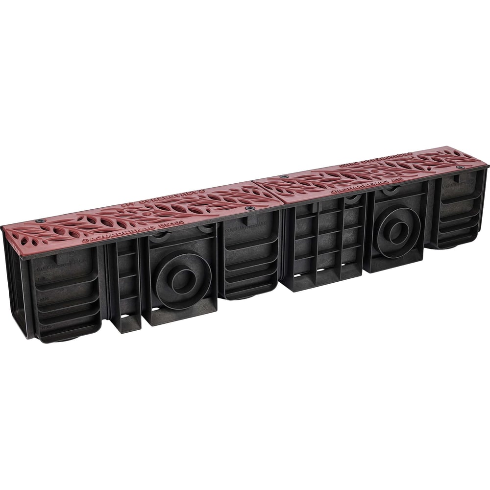 Изображение товара Водоотводный пластиковый лоток AQUADRENAG Classic DN100 H185 с коричневой решеткой