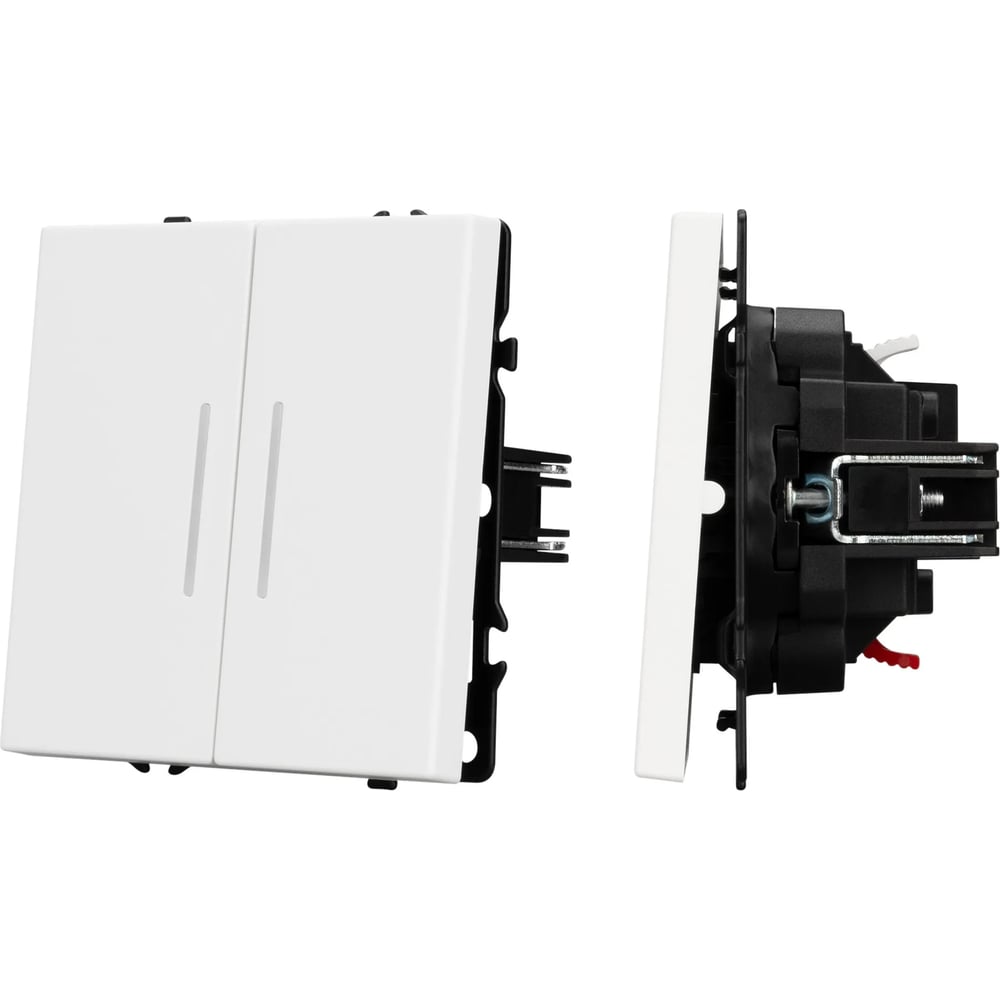 Изображение товара Двухклавишный механический выключатель Arlight NOBE IP20 белый встроенный