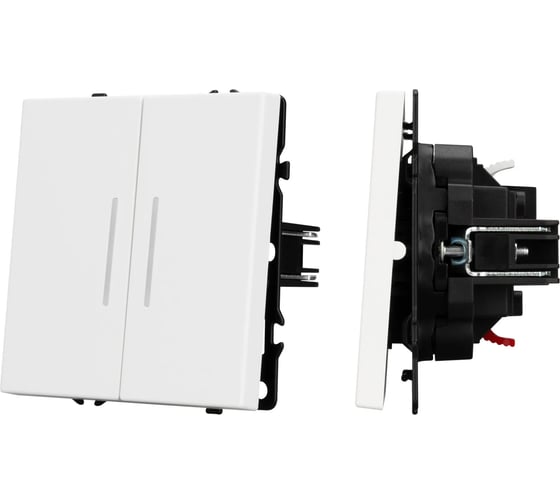 Изображение товара Механизм выключателя двухклавишный непроходной Arlight LED SWT-NOBE-MK02-SFPL-L-WH 1шт 054239