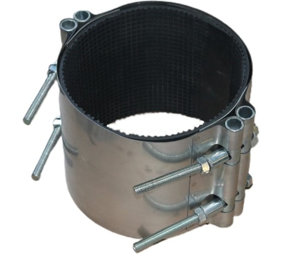 Изображение товара Хомут ремонтный RUTEMPO (муфта свёртная) из нержавеющей стали двухзамковая ОД(420-440) L=330 РА-00318