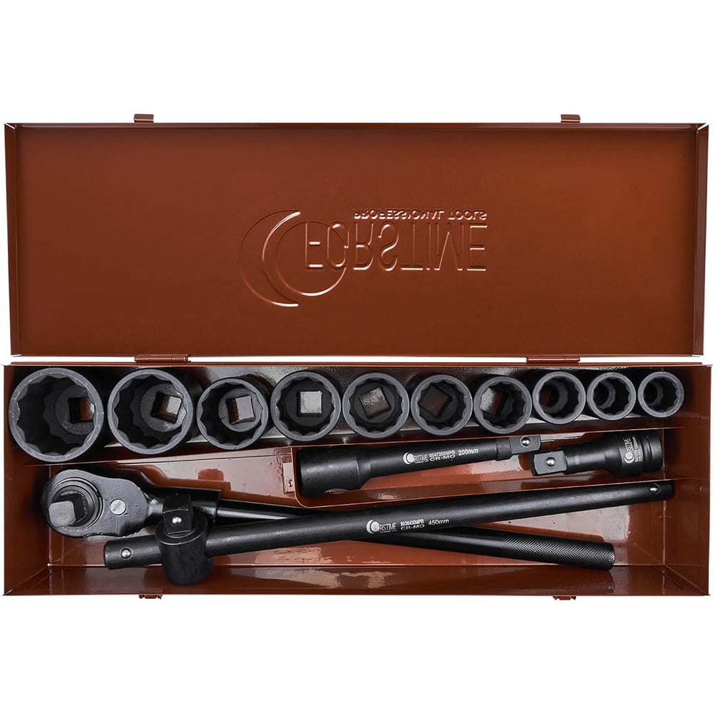 Изображение товара Набор инструментов 15 предметов 3/4 для ремонта автомобиля FORSTIME FT-6143-9MPB