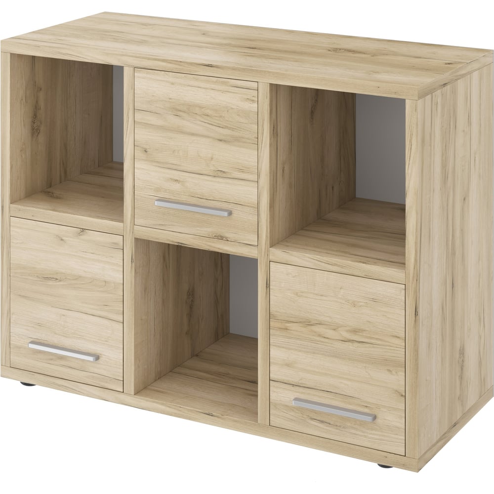 Изображение товара Стеллаж с тремя дверьми Монолит ЛофтХаус дуб крафт серый 950x400x715 мм