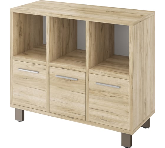 Изображение товара Стеллаж с тремя дверьми Монолит опоры м/к цвета латте (950х400х812) (ЛТ08_1+ЛТ08_2+MON,LT-13х4) Дуб крафт серый45 ЛТ08(3),58 ЛТ08(3).58