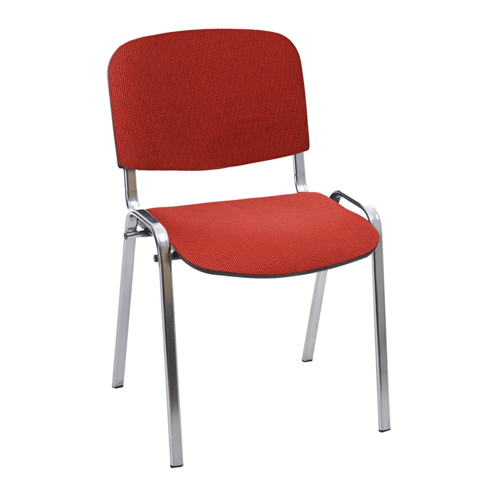 Изображение товара Стул Фабрикант Изо Ткань красный металл хром классика