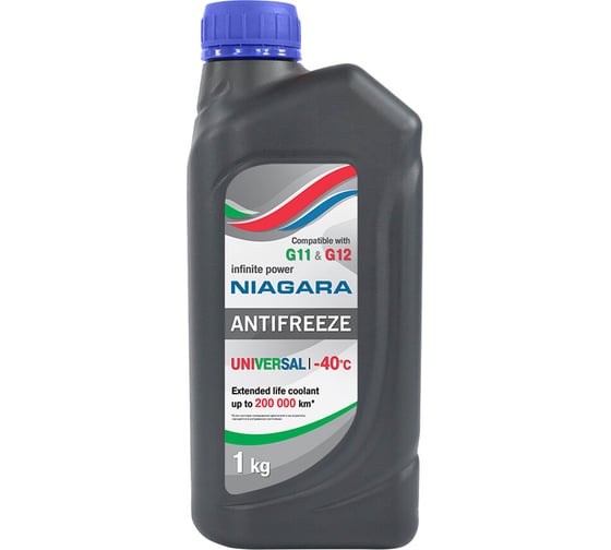 Изображение товара Охлаждающая жидкость NIAGARA Антифриз Ниагара универсальный совместим с G11/G12 1 кг 001001005006