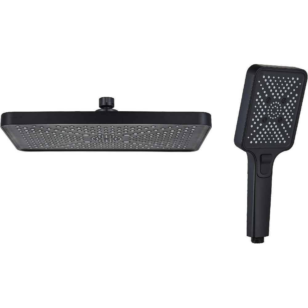 Изображение товара Комплект леек для душа ALOUTE душевая и тропическая из ABS пластика черный AHL101HT