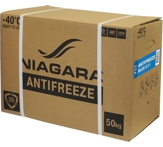 Изображение товара Охлаждающая жидкость NIAGARA Антифриз Ниагара G11 синий Bag-in-Box 50 кг 001001003025