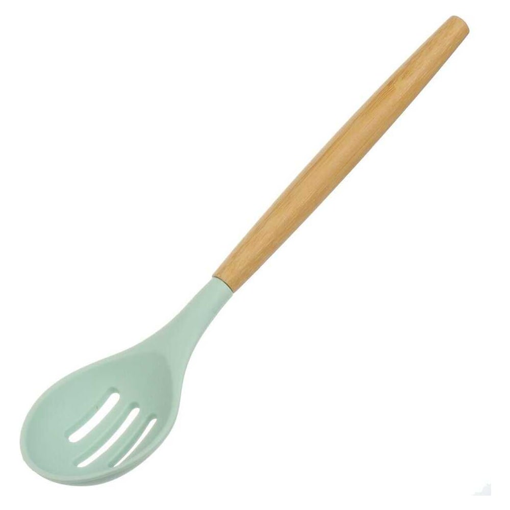 Изображение товара Поварская ложка Daniks из силикона с прорезями, мятная, навеска, CL04732BC13 477382