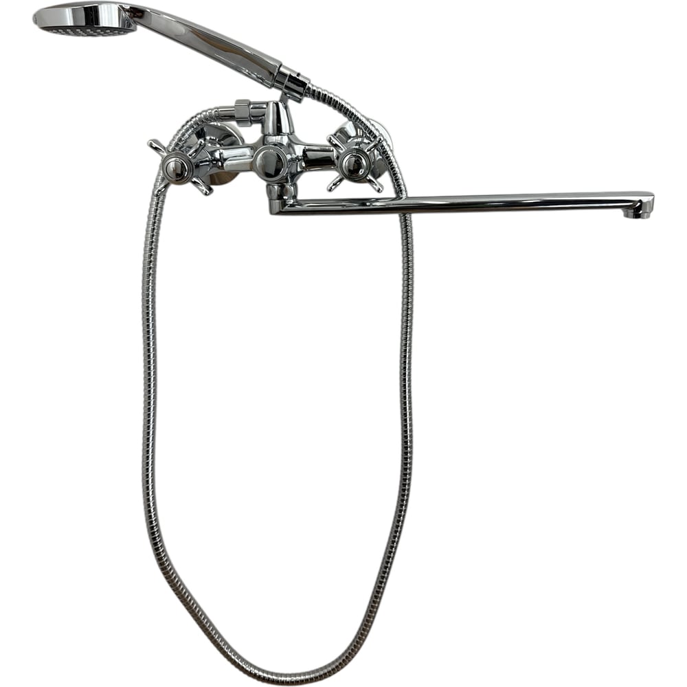 Изображение товара Смеситель для ванны ALOUTE хром двухручковый с поворотным изливом 35 см A6383