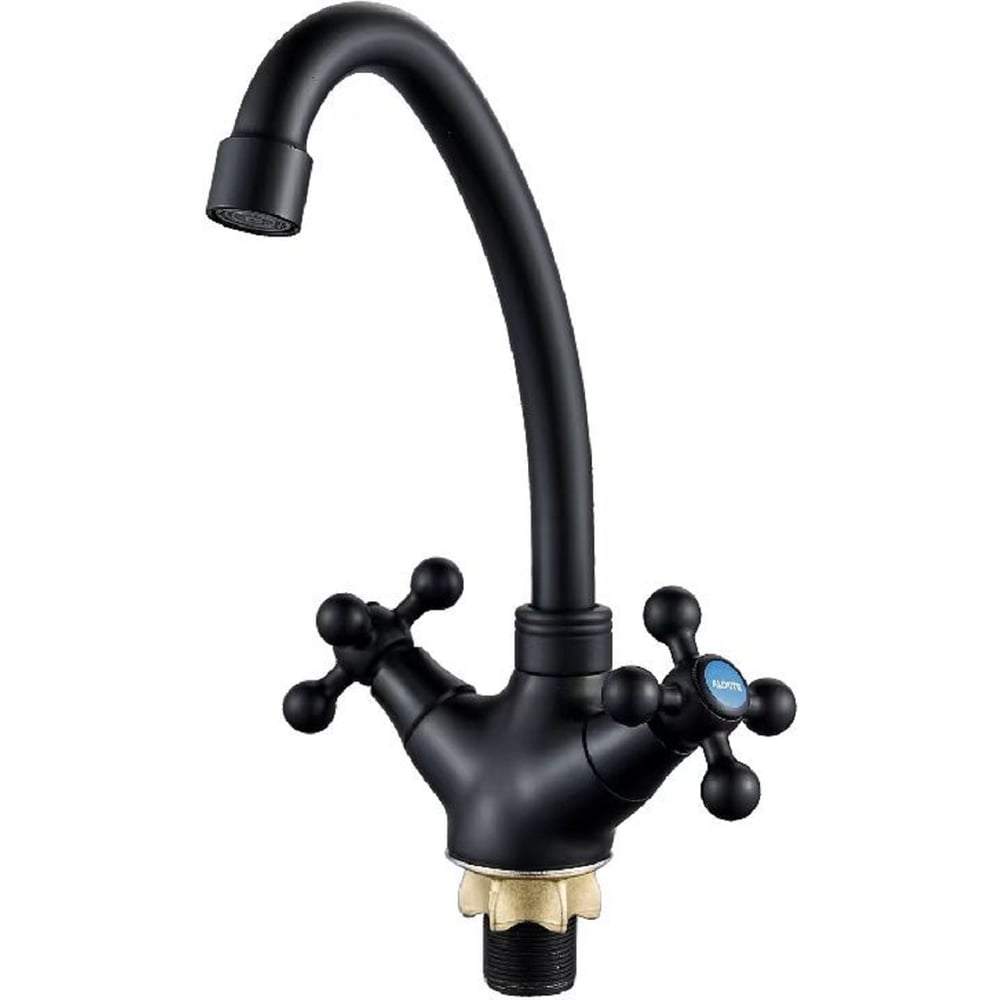 Изображение товара Смеситель для кухонной мойки ALOUTE двухвентильный черный G1/2