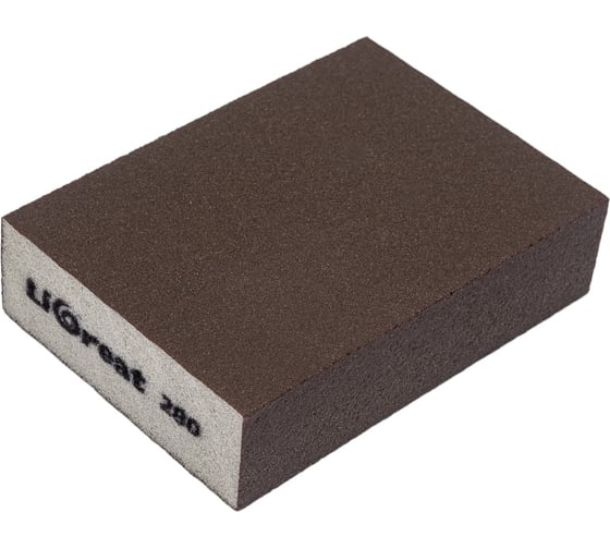 Изображение товара Шлифовальная губка Ligreat четырехсторонняя 98х69х26 мм, Р180, 3 шт TL12400
