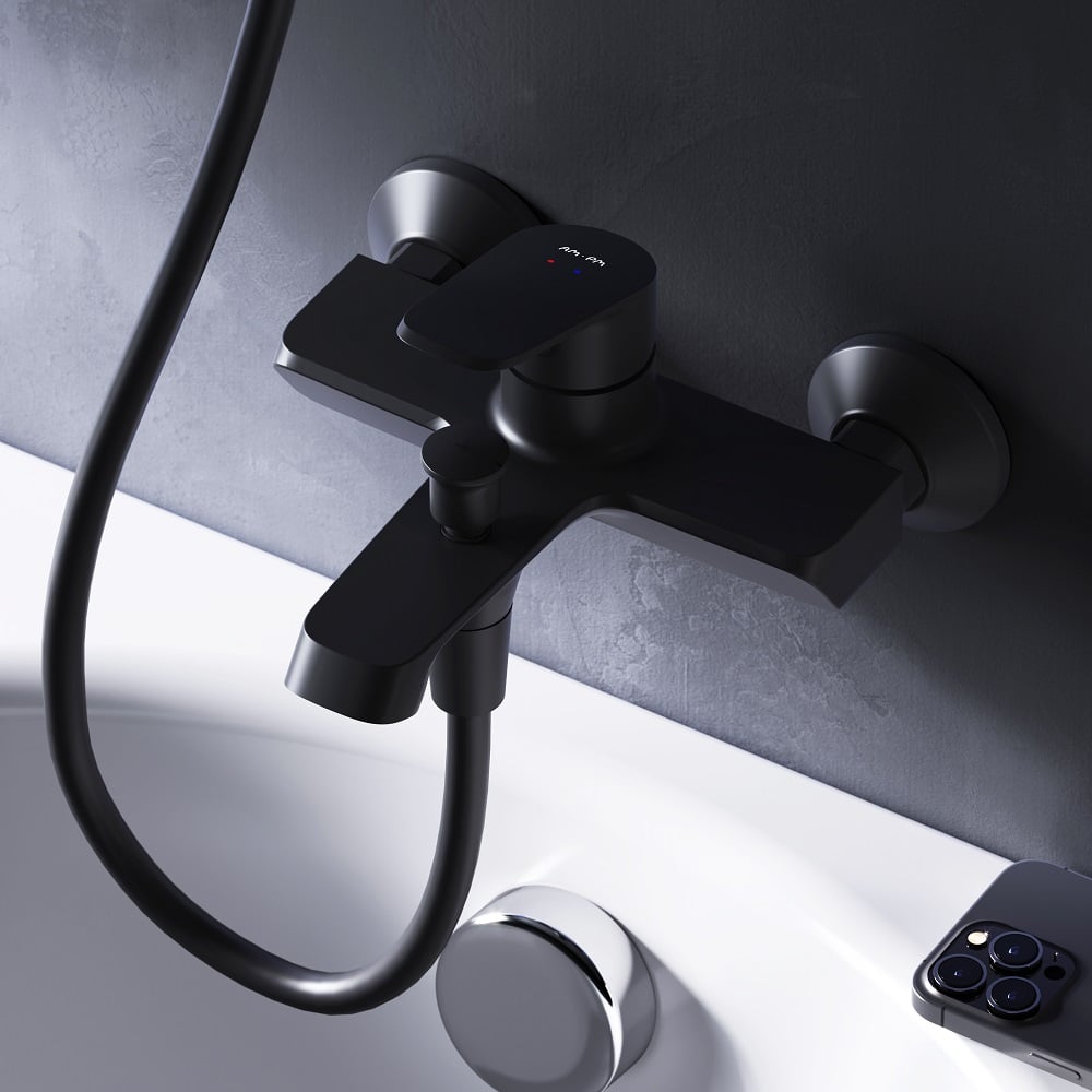 Изображение товара Смеситель для ванны и душа AM.PM Func черный F8F10022 современный дизайн