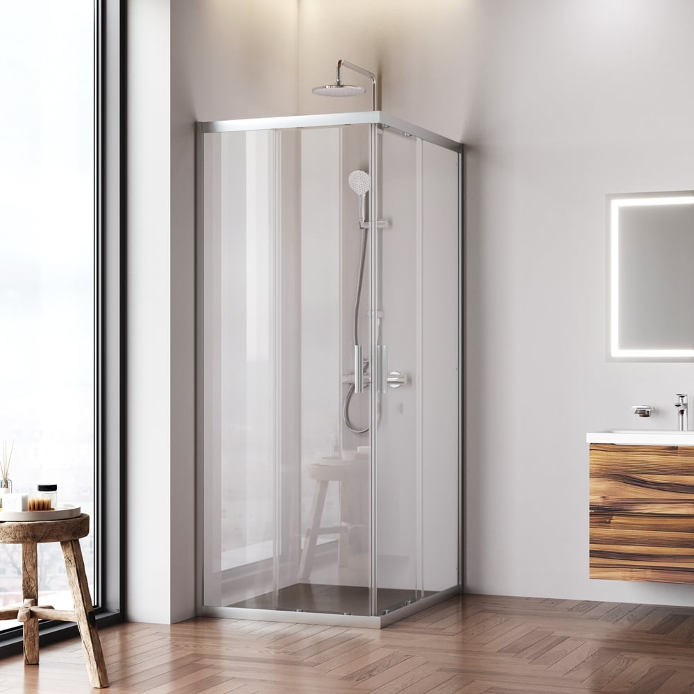 Изображение товара Душевое ограждение AM.PM Gem прямоугольное 100x80 см хром матовый стекло прозрачное