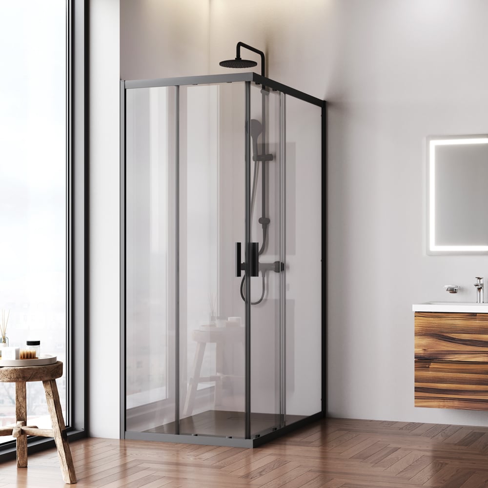 Изображение товара Душевое ограждение AM.PM Gem 120x80 черное матовое со стеклом