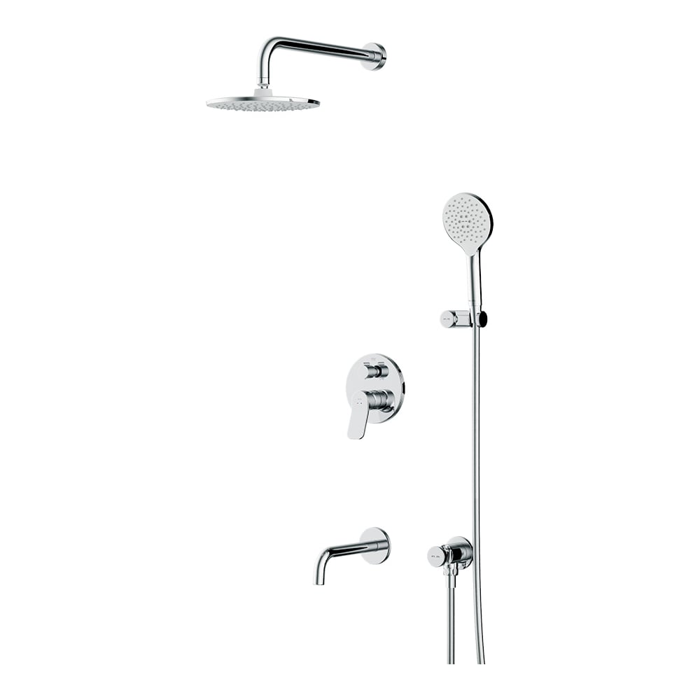 Изображение товара Набор AM.PM X-Joy встроенный смеситель с верхним и ручным душем хром FB85A3RH30