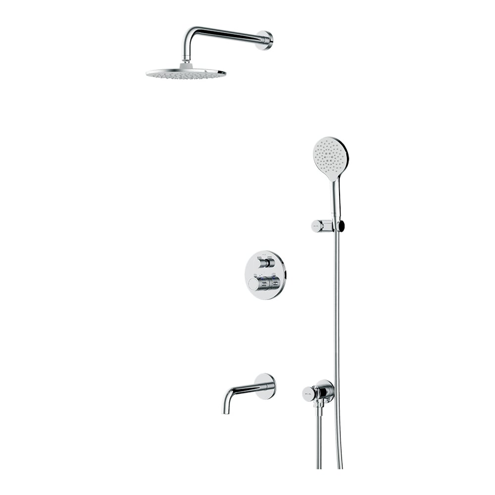 Изображение товара Набор AM.PM X-Joy встроеный см-ль с ТМС, излив, верхний душ 220 мм, ручн.душ, хром FT85A3RH30