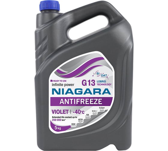Изображение товара Охлаждающая жидкость NIAGARA Антифриз Ниагара G13 фиолетовый 5 кг 001032032011