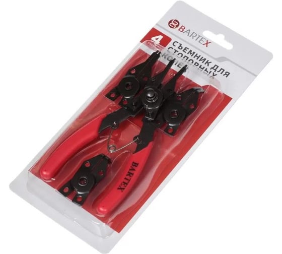 Изображение товара Съемник стопорных колец BARTEX с 4 насадками 343021