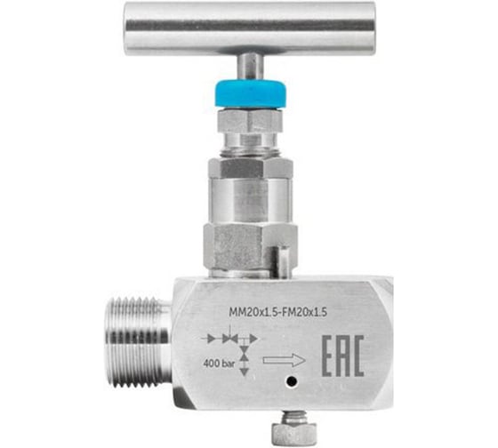 Изображение товара Клапан игольчатый одновентильный Росма SS-V4 Ду15 Ру400, нержавеющая сталь ВР/НР FNPT1/2-MNPT1/2 D070-04264