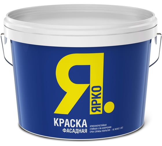 Изображение товара Краска фасадная ЯРКО белая, ведро 28 кг И484.3