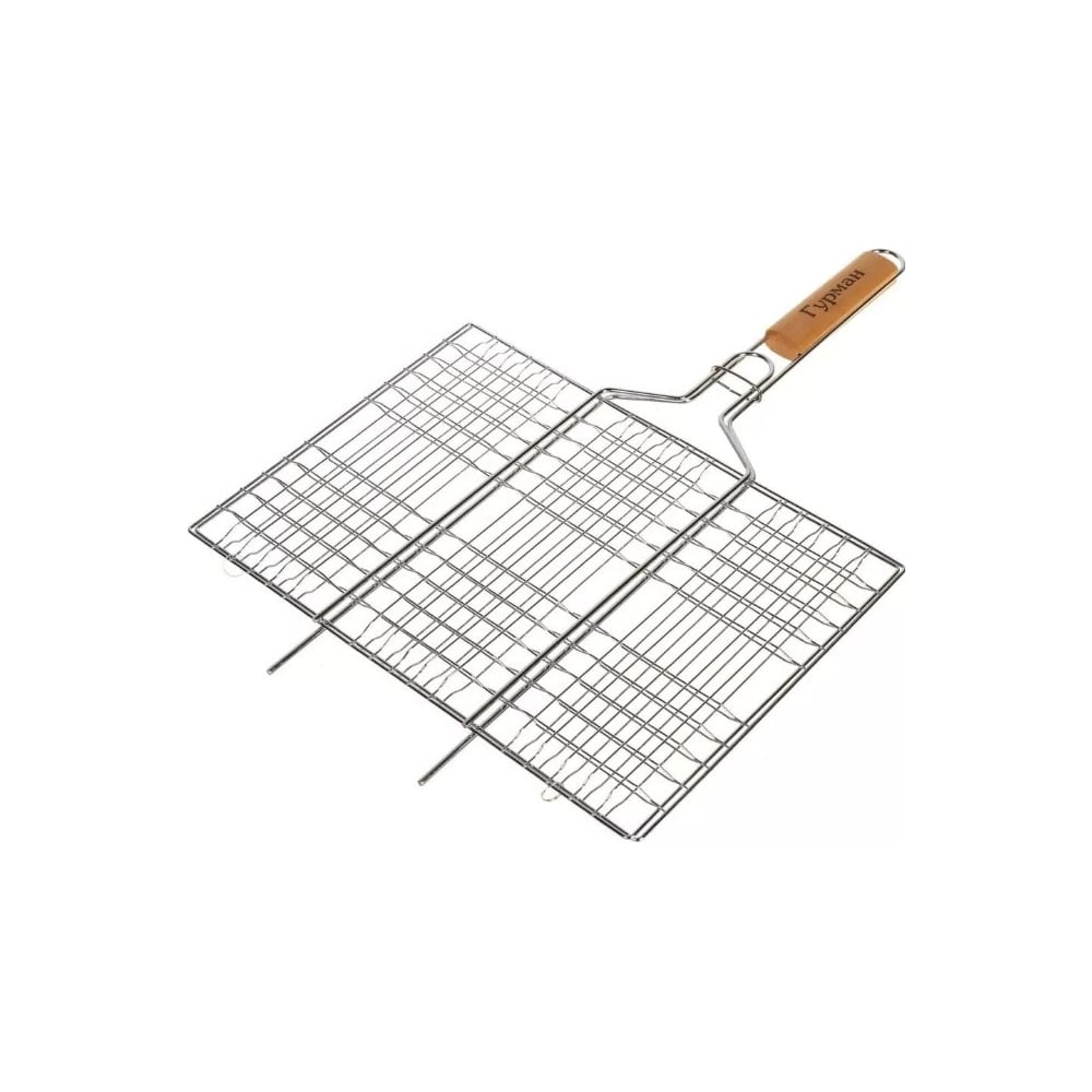 Изображение товара Решетка для барбекю Гурман 550х370х270 мм с деревянной рукоятью