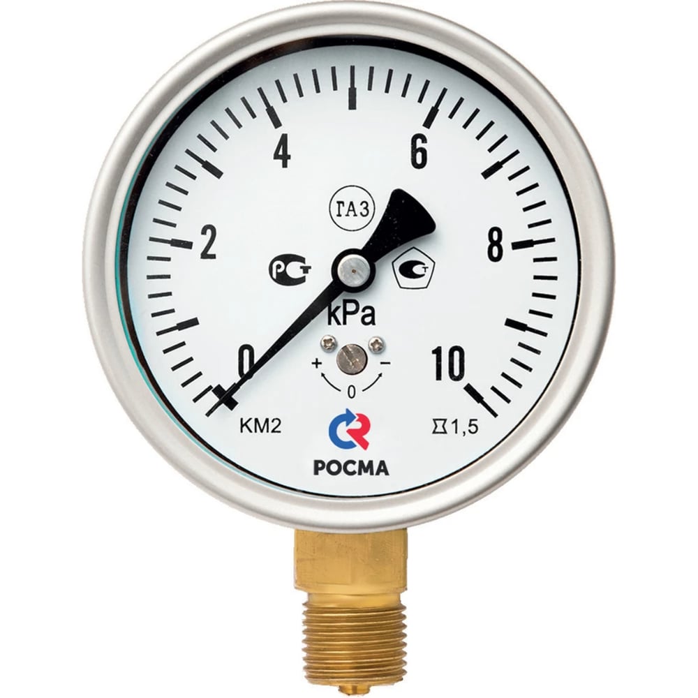 Изображение товара Манометр Росма КМ-11Р радиальный аналоговый измеритель давления 0-6 кПа