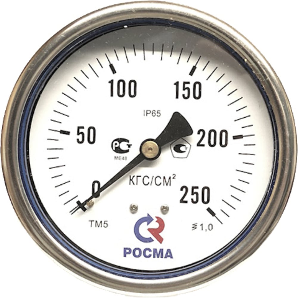 Изображение товара Манометр Росма ТМ-520Т.00 осевой 0-1.6 МПа виброустойчивый аналоговый в корпусе M20х1.5