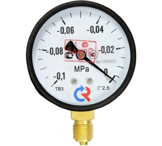 Изображение товара Вакуумметр Росма ТВ-310Р.00 радиальный (-0.1-0МПа) М12х1.5 1.5, ДК63мм D270-08538