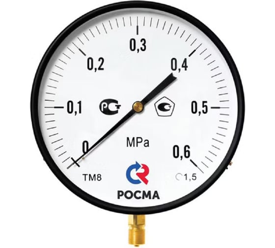 Изображение товара Манометр Росма ТМ-810Р.00 радиальный (0-1МПа) М20х1.5 1.5, ДК250мм D070-01646