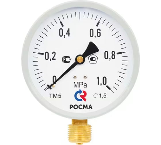 Изображение товара Манометр Росма ТМ-510Р.00 радиальный (0-0.25МПа) М20х1.5 1.5, ДК100мм, модель 2 D270-06611